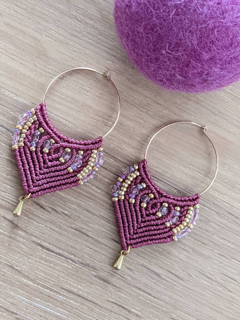 Macramee Ohrringe, Creolen, Orient von JitisDream