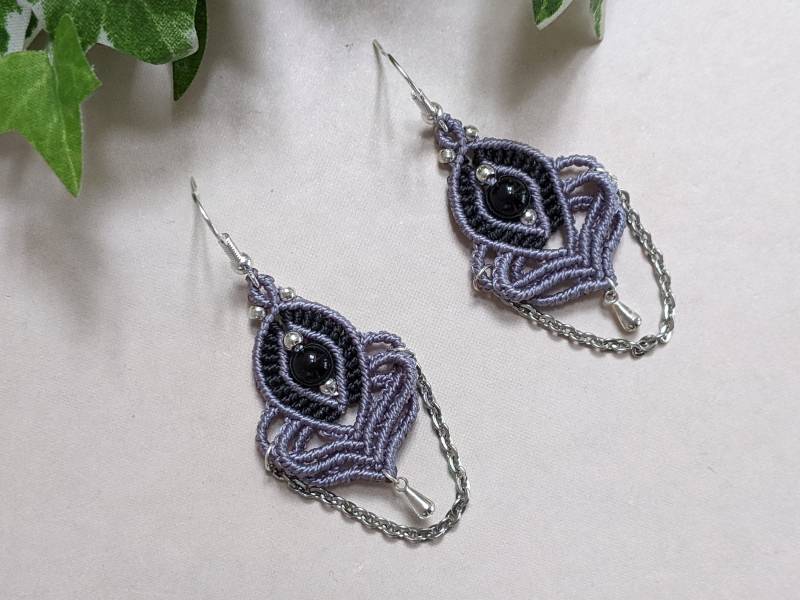 Macramee Onyx Hängeohrringe von JitisDream