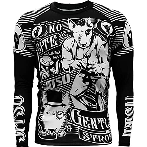 Jitsu Rashguard Men's Gentle and Strong Kompressionshemd Herren Lange Ärmel Grappling Jiu MMA Fitness Boxen No Gi (L) von Jitsu