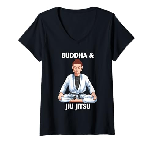 Damen Jiu Jitsu MMA Buddha T-Shirt mit V-Ausschnitt Damen Jiu Jitsu MMA Buddha T-Shirt mit V-Ausschnitt von Jiu Jitsu Frau