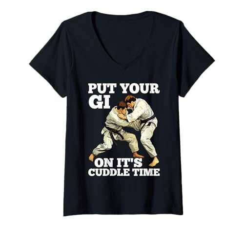 Damen Put Your Gi On It's Cuddle Time Jiu Jitsu liebt Witze -- T-Shirt mit V-Ausschnitt Damen Put Your Gi On It's Cuddle Time Jiu Jitsu liebt Witze -- T-Shirt mit V-Ausschnitt von Jiu Jitsu Grappling Humor