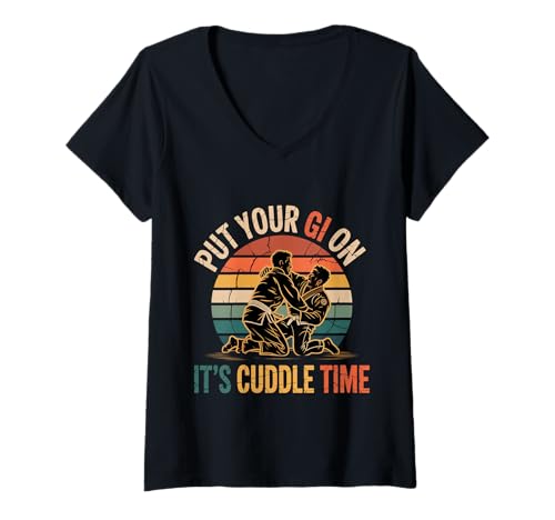 Damen Put Your Gi On It's Cuddle Time Jiu Jitsu liebt Witze ----- T-Shirt mit V-Ausschnitt Damen Put Your Gi On It's Cuddle Time Jiu Jitsu liebt Witze ----- T-Shirt mit V-Ausschnitt von Jiu Jitsu Grappling Humor