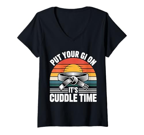 Damen Put Your Gi On It's Cuddle Time Jiu Jitsu liebt Witze |- T-Shirt mit V-Ausschnitt Damen Put Your Gi On It's Cuddle Time Jiu Jitsu liebt Witze |- T-Shirt mit V-Ausschnitt von Jiu Jitsu Grappling Humor