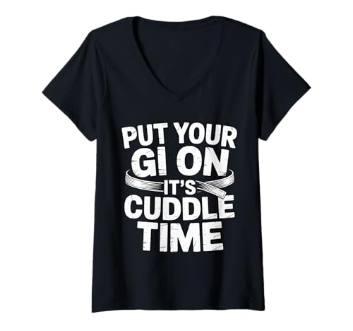 Damen Put Your Gi On It's Cuddle Time Jiu Jitsu liebt Witze - T-Shirt mit V-Ausschnitt Damen Put Your Gi On It's Cuddle Time Jiu Jitsu liebt Witze - T-Shirt mit V-Ausschnitt von Jiu Jitsu Grappling Humor
