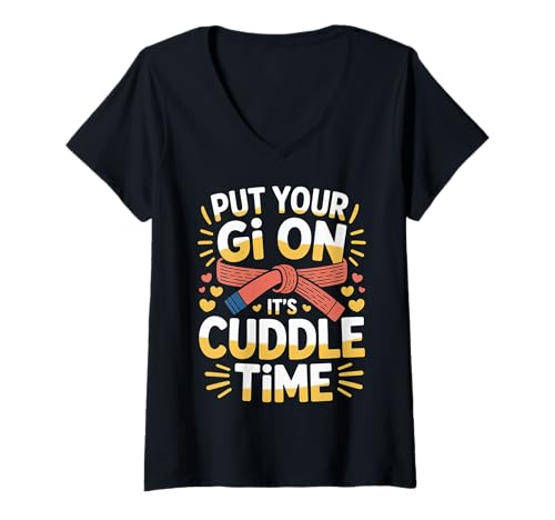 Damen Put Your Gi On It's Cuddle Time Jiu Jitsu liebt Witze |- T-Shirt mit V-Ausschnitt Damen Put Your Gi On It's Cuddle Time Jiu Jitsu liebt Witze |- T-Shirt mit V-Ausschnitt von Jiu Jitsu Grappling Humor
