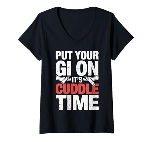 Damen Put Your Gi On It's Cuddle Time Jiu Jitsu liebt Witze |- T-Shirt mit V-Ausschnitt Damen Put Your Gi On It's Cuddle Time Jiu Jitsu liebt Witze |- T-Shirt mit V-Ausschnitt von Jiu Jitsu Grappling Humor