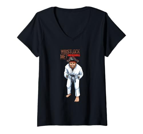 Damen Wristlock-Pirat Jiu Jitsu T-Shirt mit V-Ausschnitt Damen Wristlock-Pirat Jiu Jitsu T-Shirt mit V-Ausschnitt von Jiu Jitsu Hemden Training