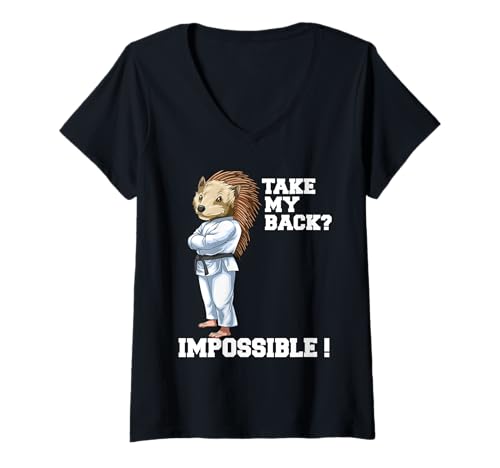 Damen MMA Jiu Jitsu Igel T-Shirt mit V-Ausschnitt Damen MMA Jiu Jitsu Igel T-Shirt mit V-Ausschnitt von Jiu Jitsu Kleidung Männer