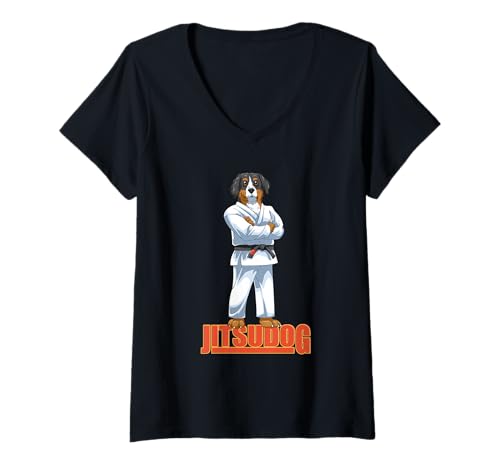 Damen Jiu Jitsu MMA BJJ Hund T-Shirt mit V-Ausschnitt Damen Jiu Jitsu MMA BJJ Hund T-Shirt mit V-Ausschnitt von Jiu Jitsu Kleidung Shirts