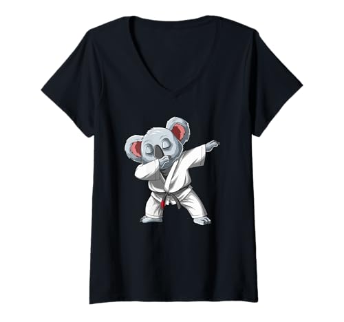 Damen Dabbing Koala Brasilianisches Jiu Jitsu und Grappling T-Shirt mit V-Ausschnitt Damen Dabbing Koala Brasilianisches Jiu Jitsu und Grappling T-Shirt mit V-Ausschnitt von Jiu Jitsu Koala Shirt Teenager