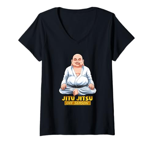 Damen Lustiger Jiu Jitsu-Grappling-Buddha T-Shirt mit V-Ausschnitt Damen Lustiger Jiu Jitsu-Grappling-Buddha T-Shirt mit V-Ausschnitt von Jiu Jitsu Männer und Frauen
