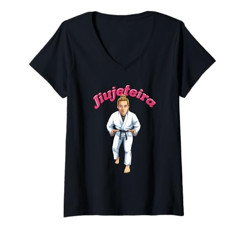 Damen MMA Jiu Jitsu Jiujeteira für Frauen T-Shirt mit V-Ausschnitt von Jiu Jitsu Shirt für Frauen