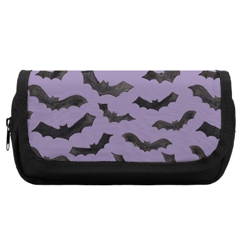 JiuPopular Doppellagiges Federmäppchen, niedliche BatStationery Tasche verwendet als Federmäppchen für Büro und Schule, Geschäftsreise oder kleine Werkzeugbox, Mädchen Make-up-Tasche von JiuPopular