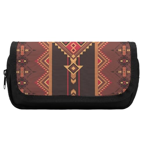JiuPopular Doppelschichtiges Federmäppchen, IndianerSchreibwaren-Tasche als Federmäppchen für Büro und Schule, Geschäftsreisetasche oder kleine Werkzeugbox, Make-up-Tasche für Mädchen von JiuPopular