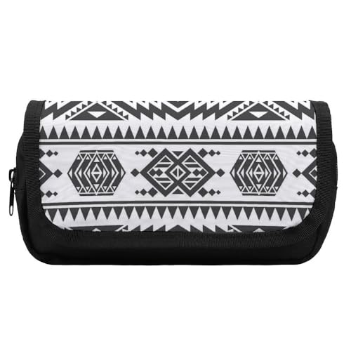 JiuPopular Doppelschichtiges Federmäppchen, IndianerSchreibwaren-Tasche als Federmäppchen für Büro und Schule, Geschäftsreisetasche oder kleine Werkzeugbox, Make-up-Tasche für Mädchen von JiuPopular