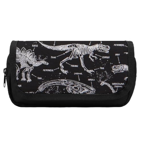 JiuPopular Doppelschichtiges Federmäppchen, Jurassic Dinosaurier, Schreibwaren-Tasche verwendet als Federmäppchen für Büro und Schule, Geschäftsreise oder kleine Werkzeugbox, Make-up-Tasche für von JiuPopular