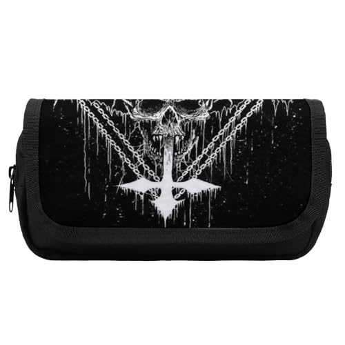 JiuPopular Doppelschichtiges Federmäppchen, SatanicStationery Tasche verwendet als Federmäppchen für Büro und Schule, Business-Reisetasche oder kleine Werkzeugbox, Mädchen Make-up-Tasche von JiuPopular