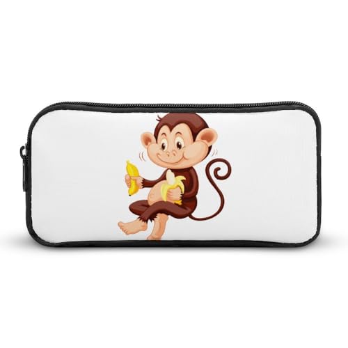 JiuPopular Federmäppchen, Affen-BananaSchreibwaren-Tasche als Federmäppchen für Büro und Schule, Business-Reisetasche oder kleine Werkzeugbox, Make-up-Tasche für Mädchen von JiuPopular