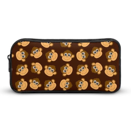 JiuPopular Federmäppchen, Affenmuster, Schreibwaren-Tasche als Federmäppchen für Büro und Schule, Business-Reisetasche oder kleine Werkzeugbox, Make-up-Tasche für Mädchen von JiuPopular