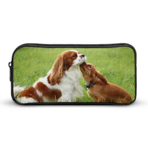 JiuPopular Federmäppchen, Cavalier King Charles SpanielSchreibwaren-Tasche als Federmäppchen für Büro und Schule, Geschäftsreisetasche oder kleine Werkzeugbox, Make-up-Tasche für Mädchen von JiuPopular