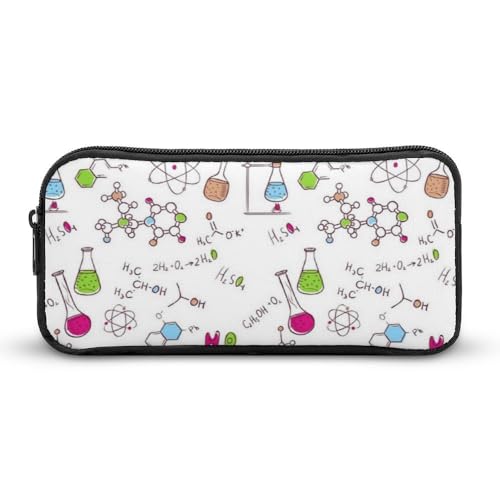 JiuPopular Federmäppchen, Chemie-Experiment-Muster, Schreibwaren-Tasche als Federmäppchen für Büro und Schule, Geschäftsreisetasche oder kleine Werkzeugbox, Make-up-Tasche für Mädchen von JiuPopular