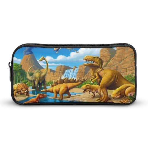 JiuPopular Federmäppchen, Dinosaurier-CarnivorosSchreibwaren-Tasche als Federmäppchen für Büro und Schule, Business-Reisetasche oder kleiner Werkzeugkasten, Make-up-Tasche für Mädchen von JiuPopular