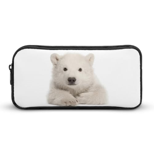 JiuPopular Federmäppchen, Eisbär-Schreibwaren-Tasche als Federmäppchen für Büro und Schule, Business-Reisetasche oder kleiner Werkzeugkasten, Make-up-Tasche für Mädchen von JiuPopular