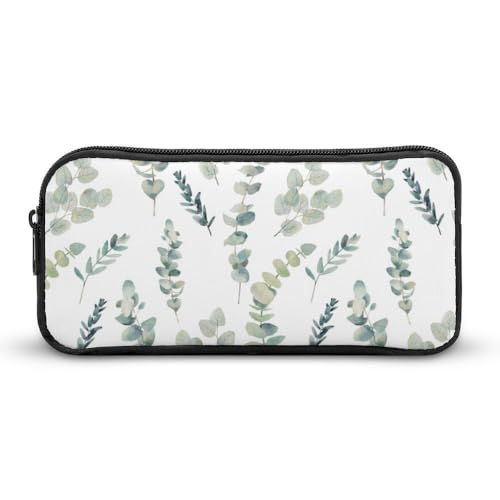 JiuPopular Federmäppchen, Eukalyptusblätter, Schreibwaren-Tasche als Federmäppchen für Büro und Schule, Geschäftsreisetasche oder kleine Werkzeugbox, Make-up-Tasche für Mädchen von JiuPopular