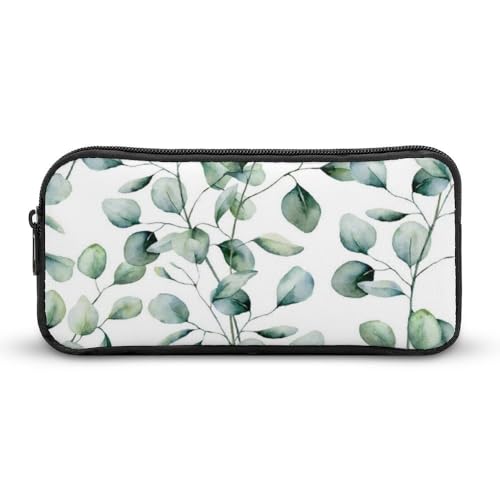 JiuPopular Federmäppchen, Eukalyptusblätter, Schreibwaren-Tasche als Federmäppchen für Büro und Schule, Geschäftsreisetasche oder kleine Werkzeugbox, Make-up-Tasche für Mädchen von JiuPopular