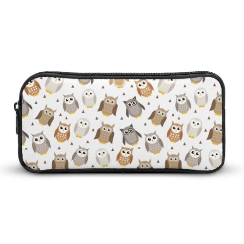 JiuPopular Federmäppchen, Eulenmuster, Schreibwaren-Tasche als Federmäppchen für Büro und Schule, Business-Reisetasche oder kleine Werkzeugbox, Make-up-Tasche für Mädchen von JiuPopular