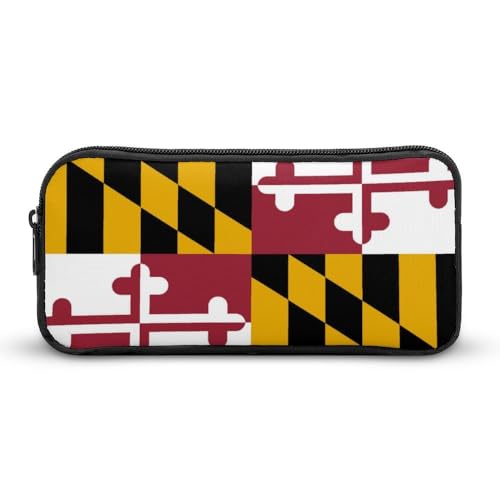 JiuPopular Federmäppchen, Flagge von MarylandSchreibwaren-Tasche als Federmäppchen für Büro und Schule, Geschäftsreisetasche oder kleine Werkzeugbox, Make-up-Tasche für Mädchen von JiuPopular