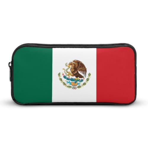 JiuPopular Federmäppchen, Flagge von Mexiko, Schreibwaren-Tasche als Federmäppchen für Büro und Schule, Geschäftsreisetasche oder kleine Werkzeugbox, Make-up-Tasche für Mädchen von JiuPopular