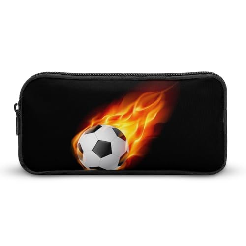 JiuPopular Federmäppchen, Fußball-Feuerbedarfs-Tasche als Federmäppchen für Büro und Schule, Business-Reisetasche oder kleine Werkzeugbox, Make-up-Tasche für Mädchen von JiuPopular