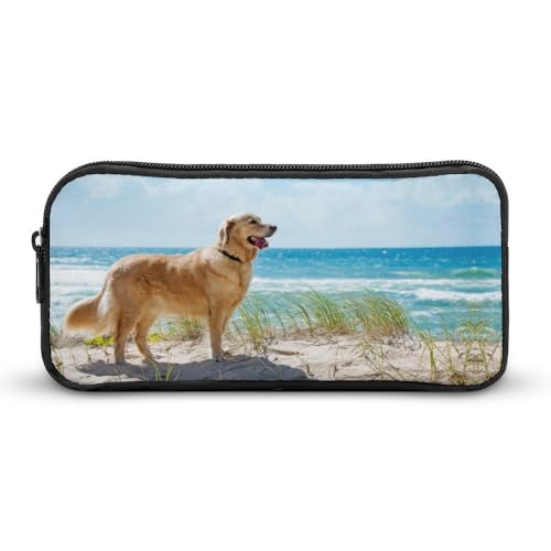 JiuPopular Federmäppchen, Golden RetrieverSchreibwaren-Tasche als Federmäppchen für Büro und Schule, Business-Reisetasche oder kleine Werkzeugbox, Make-up-Tasche für Mädchen von JiuPopular