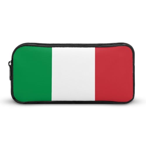 JiuPopular Federmäppchen, Italien-Flagge, Schreibwaren-Tasche verwendet als Federmäppchen für Büro und Schule, Business-Reisetasche oder kleine Werkzeugbox, Make-up-Tasche für Mädchen von JiuPopular