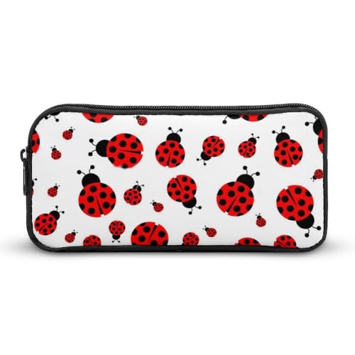 JiuPopular Federmäppchen, Marienkäfer-Muster, unendlich gesprenkelt, Schreibwaren-Tasche verwendet als Federmäppchen für Büro und Schule, Geschäftsreise oder kleine Werkzeugbox, Make-up-Tasche für von JiuPopular