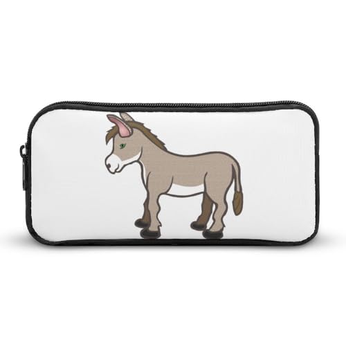 JiuPopular Federmäppchen, Motiv: Esel, niedliches Schreibwarenetui für Büro und Schule, Business-Reisetasche oder kleine Werkzeugbox, Make-up-Tasche für Mädchen von JiuPopular