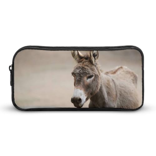 JiuPopular Federmäppchen, Motiv: Esel, niedliches Schreibwarenetui für Büro und Schule, Business-Reisetasche oder kleine Werkzeugbox, Make-up-Tasche für Mädchen von JiuPopular