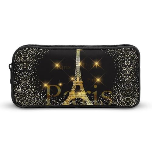JiuPopular Federmäppchen, Motiv: Paris Eiffelturm, Frankreich, Schreibwaren-Tasche als Federmäppchen für Büro und Schule, Geschäftsreise oder kleine Werkzeugbox, Make-up-Tasche für Mädchen von JiuPopular