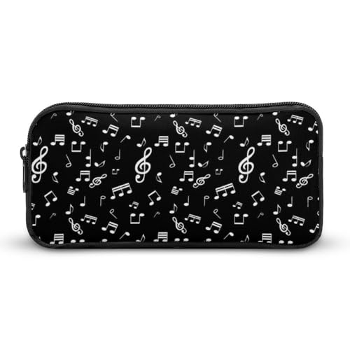 JiuPopular Federmäppchen, Musik-Notizen, Schreibwaren-Tasche als Federmäppchen für Büro und Schule, Business-Reisetasche oder kleine Werkzeugbox, Make-up-Tasche für Mädchen von JiuPopular