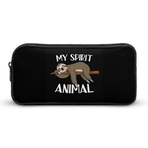 JiuPopular Federmäppchen, My Sprirt Tier-Faultier-Schreibwaren-Tasche als Federmäppchen für Büro und Schule, Business-Reisetasche oder kleine Werkzeugbox, Make-up-Tasche für Mädchen von JiuPopular