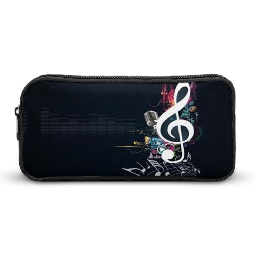 JiuPopular Federmäppchen, Noten-Musik-Schreibwaren-Tasche als Federmäppchen für Büro und Schule, Business-Reisetasche oder kleine Werkzeugbox, Make-up-Tasche für Mädchen von JiuPopular