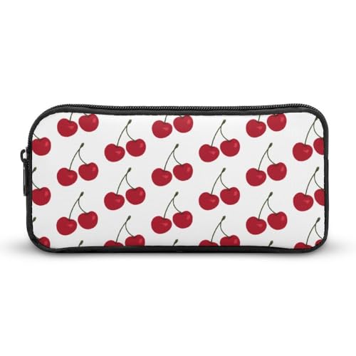 JiuPopular Federmäppchen, Obstkirsche, Schreibwaren-Tasche als Federmäppchen für Büro und Schule, Business-Reisetasche oder kleine Werkzeugbox, Make-up-Tasche für Mädchen von JiuPopular