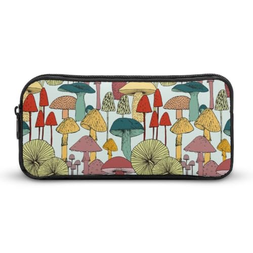 JiuPopular Federmäppchen, Pilze, Schreibwaren-Tasche als Federmäppchen für Büro und Schule, Business-Reisetasche oder kleine Werkzeugbox, Make-up-Tasche für Mädchen von JiuPopular