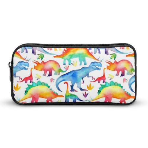 JiuPopular Federmäppchen, Regenbogen-Dinosaurier-Schreibwaren-Tasche, verwendet als Federmäppchen für Büro und Schule, Business-Reisetasche oder kleine Werkzeugbox, Make-up-Tasche für Mädchen von JiuPopular