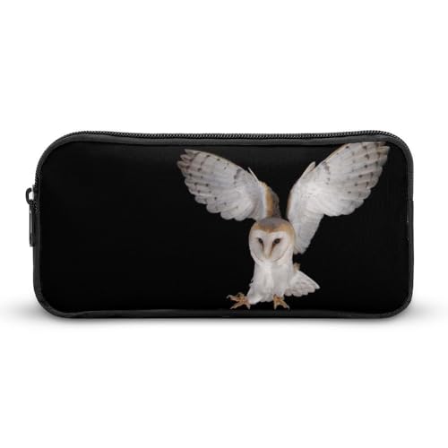 JiuPopular Federmäppchen, Schleiereule, Schreibwaren-Tasche als Federmäppchen für Büro und Schule, Business-Reisetasche oder kleiner Werkzeugkasten, Make-up-Tasche für Mädchen von JiuPopular