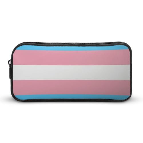 JiuPopular Federmäppchen, Transgender-Flagge, Schreibwaren-Tasche als Federmäppchen für Büro und Schule, Business-Reisetasche oder kleine Werkzeugbox, Make-up-Tasche für Mädchen von JiuPopular