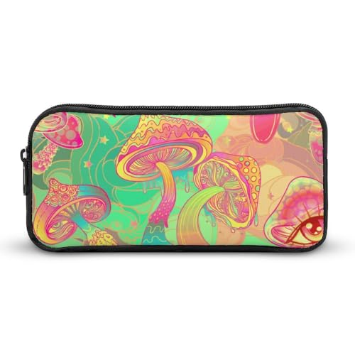JiuPopular Federmäppchen, Trippy MushroomSchreibwaren-Tasche als Federmäppchen für Büro und Schule, Business-Reisetasche oder kleine Werkzeugbox, Make-up-Tasche für Mädchen von JiuPopular