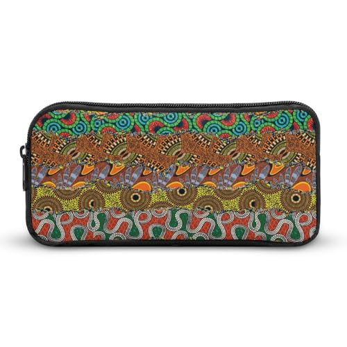 JiuPopular Federmäppchen, afrikanisches Patchwork-Muster, Schreibwaren-Tasche als Federmäppchen für Büro und Schule, Geschäftsreisetasche oder kleine Werkzeugbox, Make-up-Tasche für Mädchen von JiuPopular