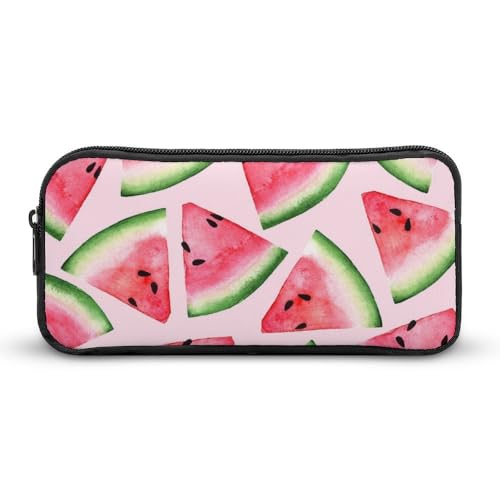 JiuPopular Federmäppchen, fruchtige Wassermelonen-Schreibwaren-Tasche als Federmäppchen für Büro und Schule, Business-Reisetasche oder kleine Werkzeugbox, Make-up-Tasche für Mädchen von JiuPopular